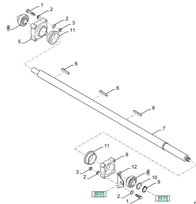 87624213 - Подшипник шкива / вала, все комб. NH